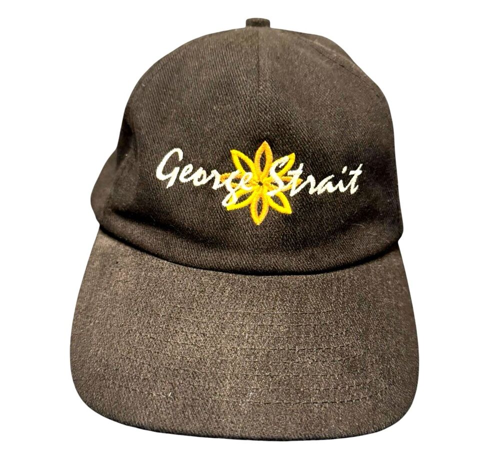 George Strait Hat Baseball Cap Country Western Music 6 Panel Strapback Black